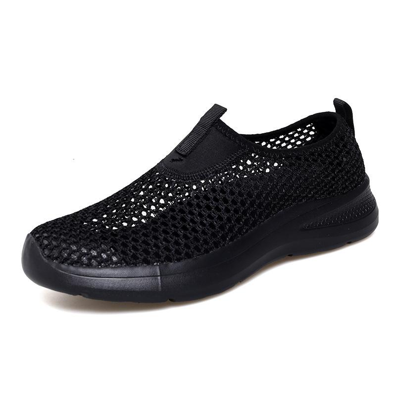 2025 new summer soft-soled mesh hollow breathable one-pedal women's leisure sports single shoes lazy shoes
