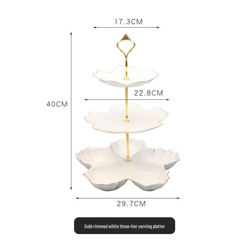 Трехъярусная керамическая подставка для фруктов и торта