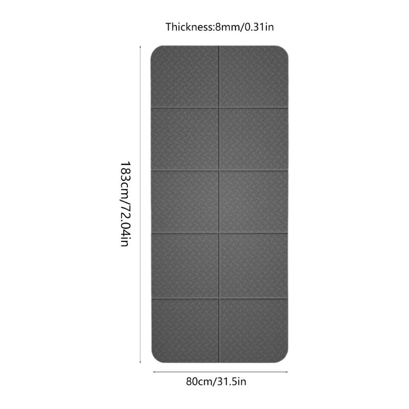 Foldable Yoga Mat Travel Nonslip Portable Gym Mats for Pilates Fitness Exercise Mat for Women Men with Travel Carry Bag