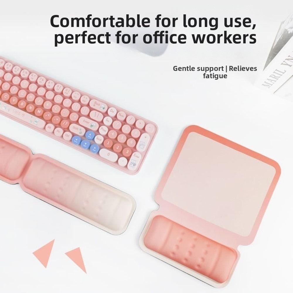 Soft Wrist Support Pad Non-Slip Base Mouse Pad Breathable Keyboard Wrist Support Desktop