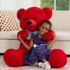 55 Inches Life Dimension Large Plush Stuffed Animal Red Teddy Bear Cute Plus Gentle Present Designed for Xmas Valentine Birth Date or Extended Dis