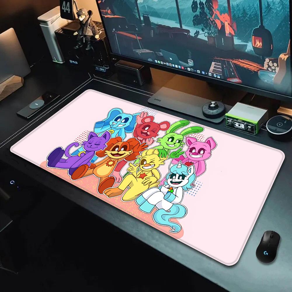Mousepad HD Printing  Cute Smilings Critters Computer Gamers Locking Edge Nonslip Mouse Pad XXLxcm Keyboard PC Desk Pad