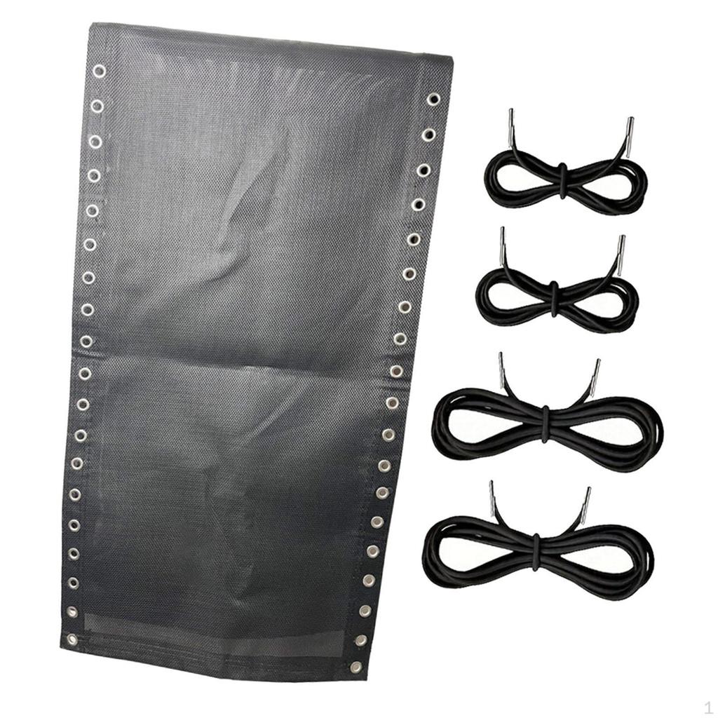 Chair Replacement Fabric 160x43 cm Folding Lounge Repair Cloth with Cords Kit