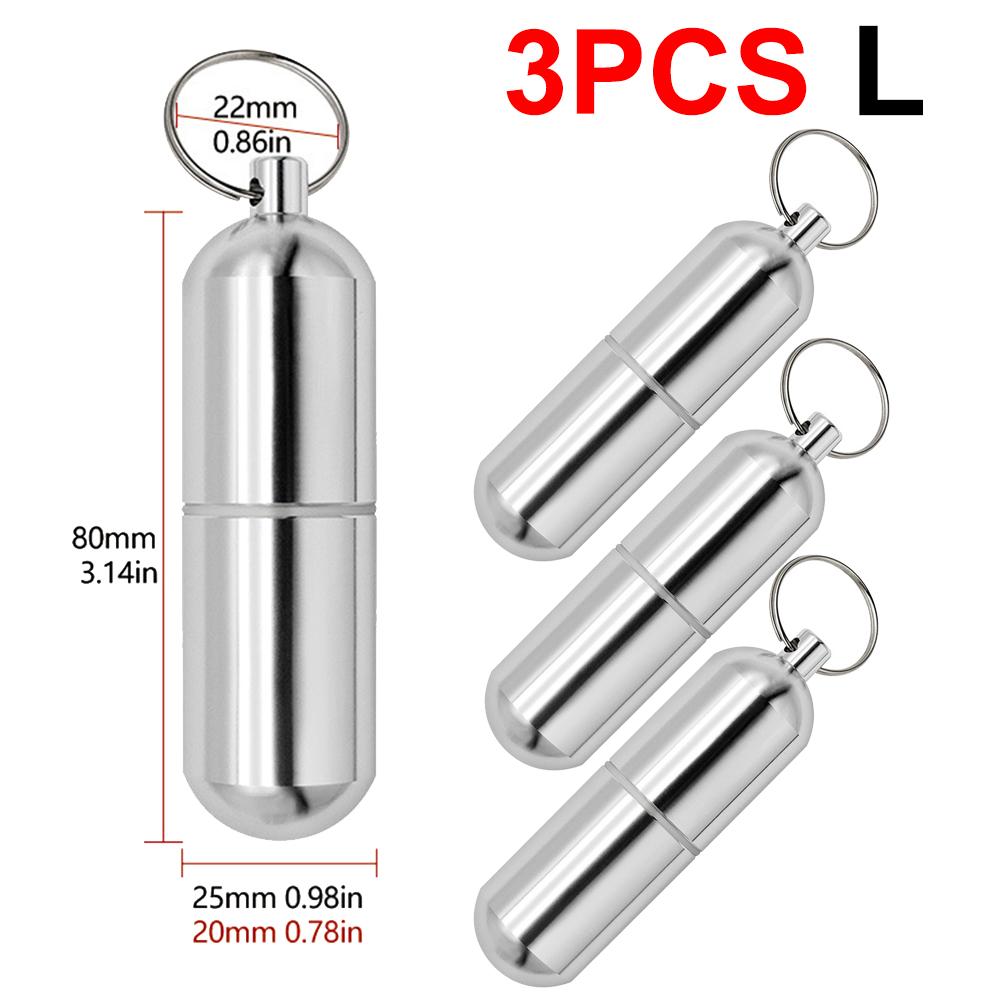 1-3 Stück Mini Tragbar Aluminium Pillendose Schlüsselanhänger Outdoor Tasche Pillendose Behälter Tragflasche Hülle Schutzbox Outdoor