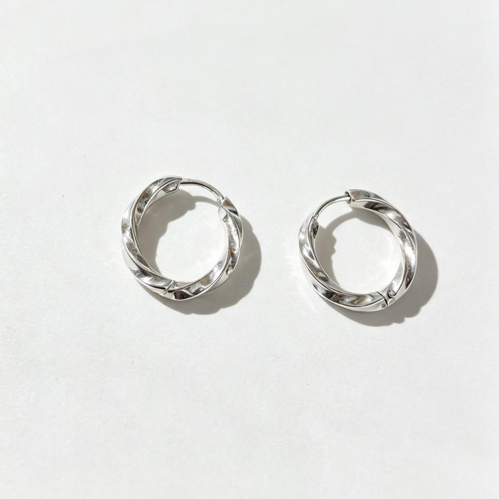 Elegant 316 Stainless Steel Twisted Hoop Earrings for Women - European & American Style, High-End Versatile Fashion Jewelry.