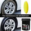 Car Tire Shine 150g Rim Cleaning Paste with Sponge Waterproof Wheel Shine Balm for Vehicle Exterior Automotive Truck Trailer