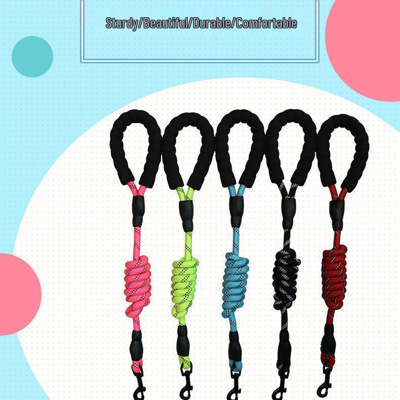 Reflective Anti-Chafing Dog Leash - Thick 1.5m Rope for Large Dogs