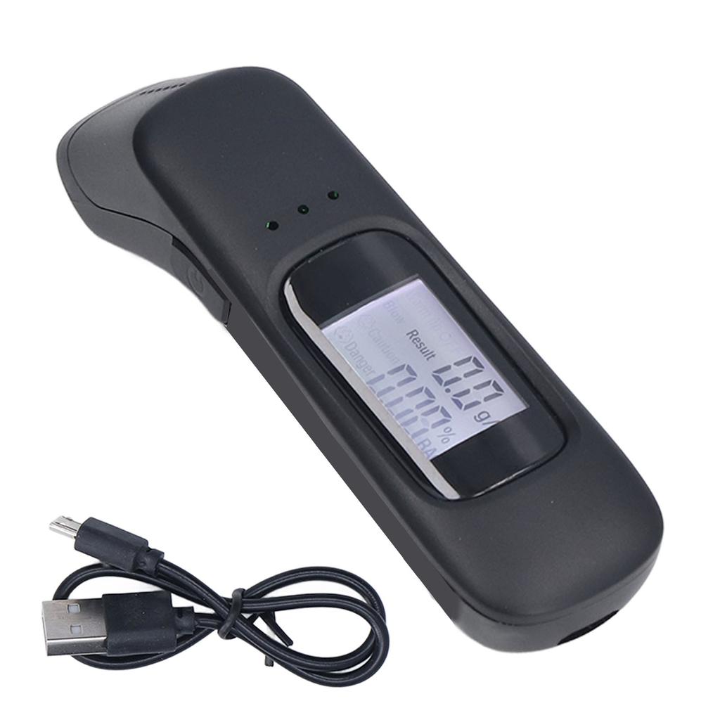 Breathalyzer Black Portable Mini Dustproof High Accuracy Rechargeable