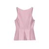 25 Spring New Women's Clothing Round Neck Sleeveless Bowknot Decoration Short Skirt Hem Silm Tops 3067008