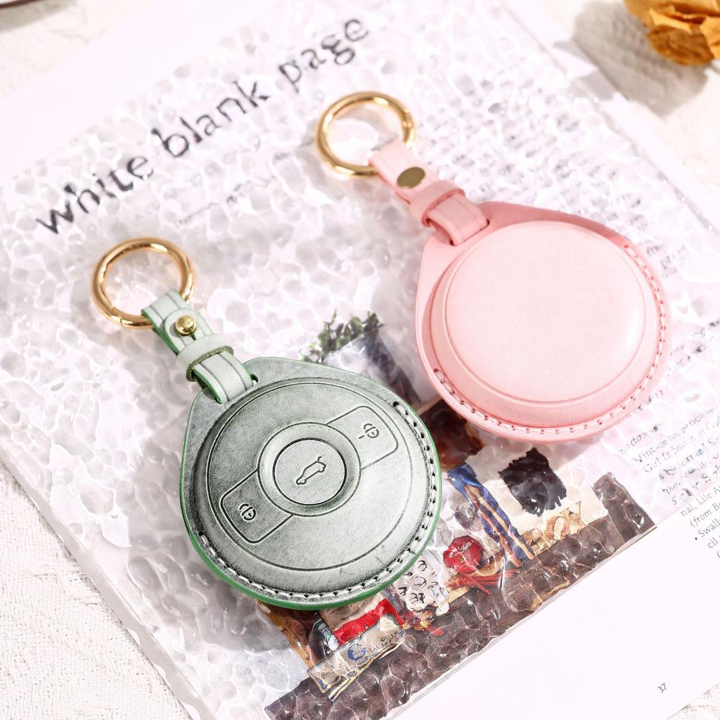 Applicable To Mercedes-Benz Smart Elf No. 1 Key Cover Smart No. 1 Key Bag Leather Inner Decoration Women'S Keychain