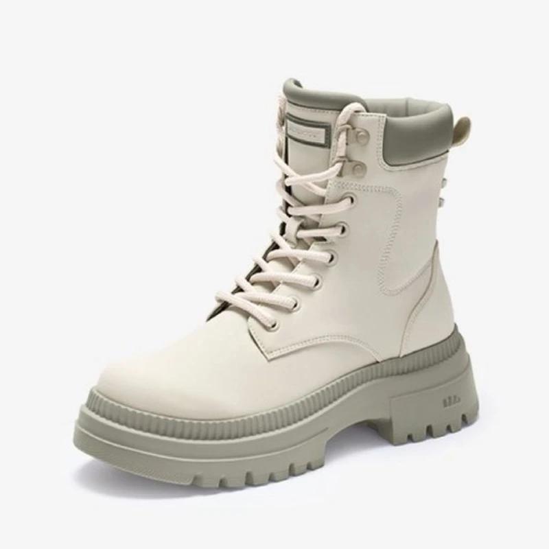 Fashion Female Shoes on Sale 2024 New Lace Up Women's Boots Winter Round Toe Warm Mixed Colors Short Barrel Low Heels Fashion Boots