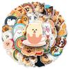 50 Pomeranian Dog Stickers: Cute Hand-Painted Puppy Decorations for Journals and Milk Tea Cups