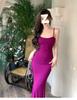 Pure Desire Style Sexy Peach Pink Dress Women's Summer Inner with Bottom Suspender Long Dress Tight Fish Tail Hip Skirt