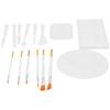 Oil Painting Tray Set 3 Paint Tray Knives Brushes Set for Acrylic Watercolor Painting
