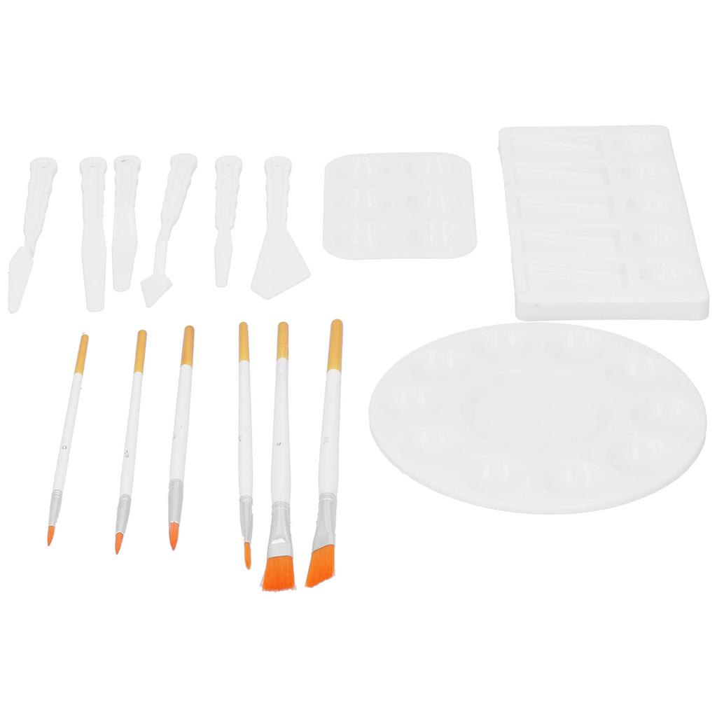 Oil Painting Tray Set 3 Paint Tray Knives Brushes Set for Acrylic Watercolor Painting
