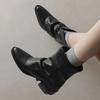 Retro British Style Pointed Ankle Boots for Women 2024 Thick Heel High-heeled Leg Boots Platform Shoes Women