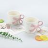 1pc Bow Shaped Mug, Pink Three-Dimensional Bow Shaped Coffee Cup, High Aesthetic Value, Design Sense