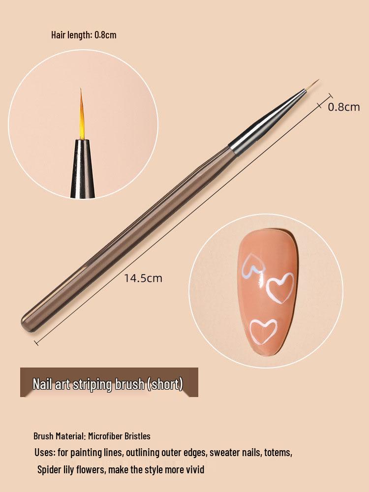 Japanese Coffee Color Acrylic Nail Art Brush Set: Light Therapy, French, and Sweeping Pens