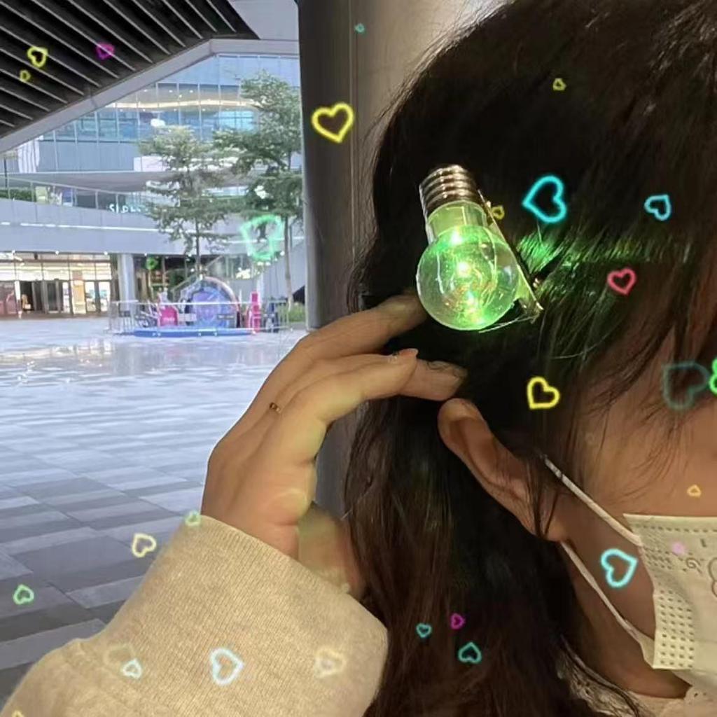 Farbwechselnde Spaß-Glühbirnen-Haarspange - Simulierte Haarnadel-Accessoire für Studenten