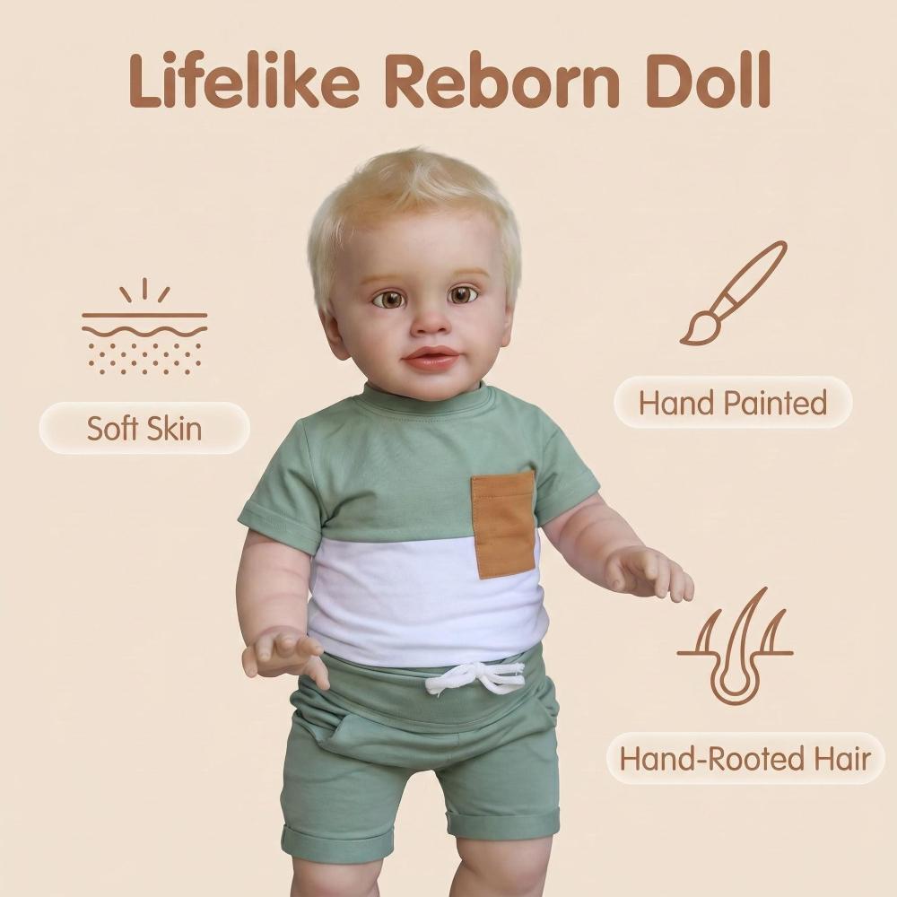 Huge Size 26 Inch Realistic Simulation Dolls PIPPA Soft Cloth Body Cute Rebirth Doll Rooted Gold Hair Cosplay Boy Newborn Dolls for Child Holiday Gift