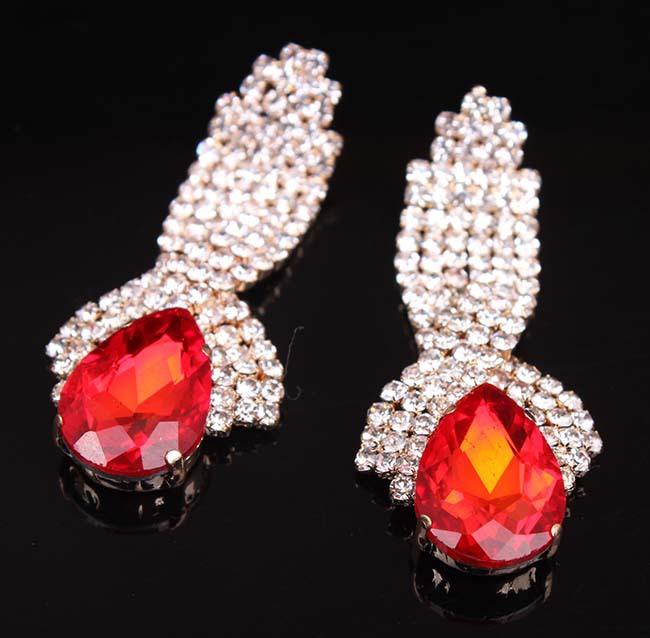 Crystal Large Gemstone Earrings, Fashion Temperament Earrings, Exaggerated Women'S Ear Jewelry