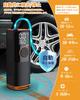 Electric Tire Pump for and Cars Max Rechargeable Tire Air Pump for Compatible with and British and Inflatable Tube with Flashlight and Auto Bicycles,
