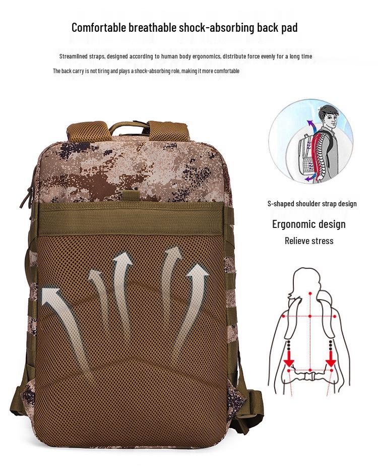 45L Camouflage Tactical Assault Backpack: Multifunctional Outdoor Camping & Hiking Rucksack