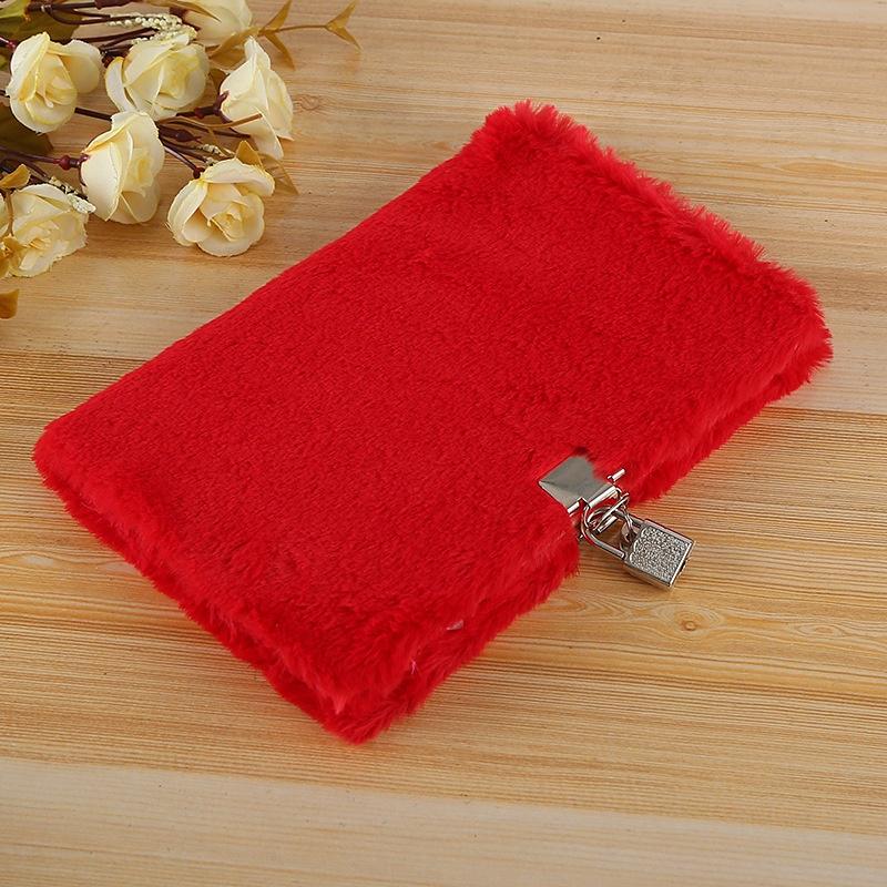 New A5 Creative Lovely Student Plush Diary Book Notebook with Lock School Gift