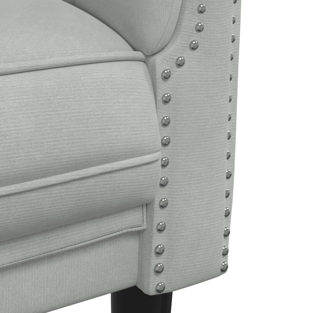 2 Piece Sofa Set Light Grey Velvet