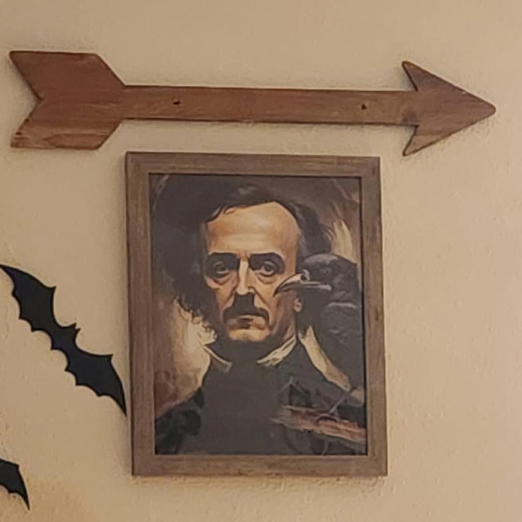 Edgar Allan Poe and the Raven Portrait Poster - 11x14 Print Raven Wall Art - Gothic Decor - Spooky Wall Decor