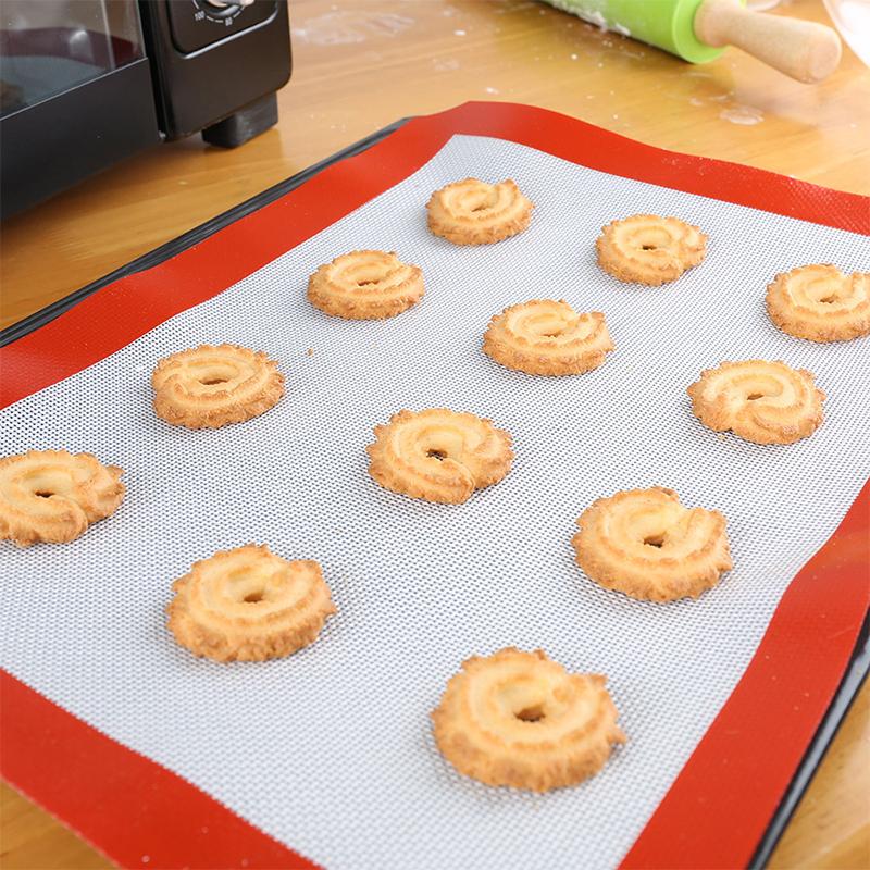Non-Stick Silicone Baking Mats Cookie Pad Rolling Dough Mat High Temperature Resistant Glass Fiber Oven Mat Batter Flour Fondant