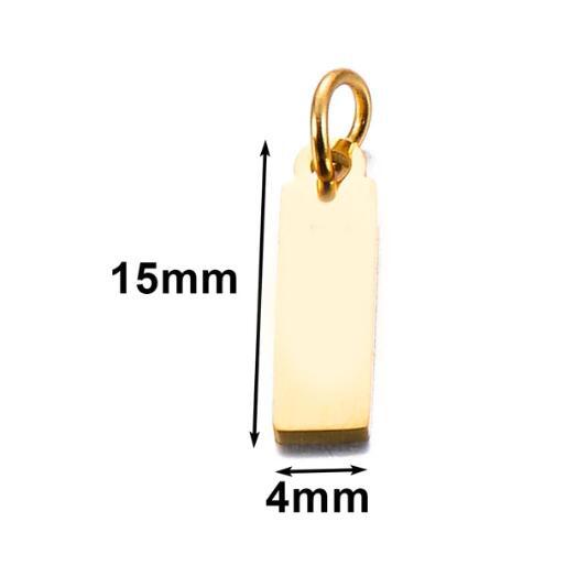 10pcs/lot Mirrior Polished Blank Tags Stainless Steel Charms for DIY Jewelry Necklace Bracelet Anklet Extention Tail Chain