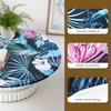 Elastic Round Table Cloth Polyester Waterproof Dining Table Cloth Oil-Proof Kitchen Circle Table Cover for Decor Diameter 100cm