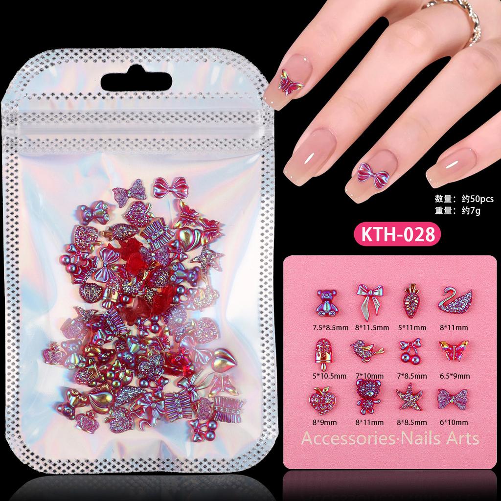 Color Streamer Resin Bow Mixed Nail Art Trinkets Mobile Phone Case Accessories Work In Progress Diy Accessories
