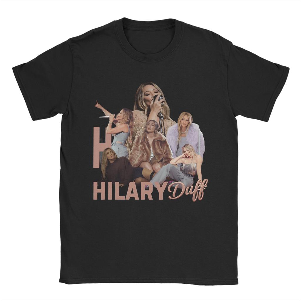 Hilary Duff New Arrival T Shirts for Unisex Women Cotton Tee Shirt Clothes