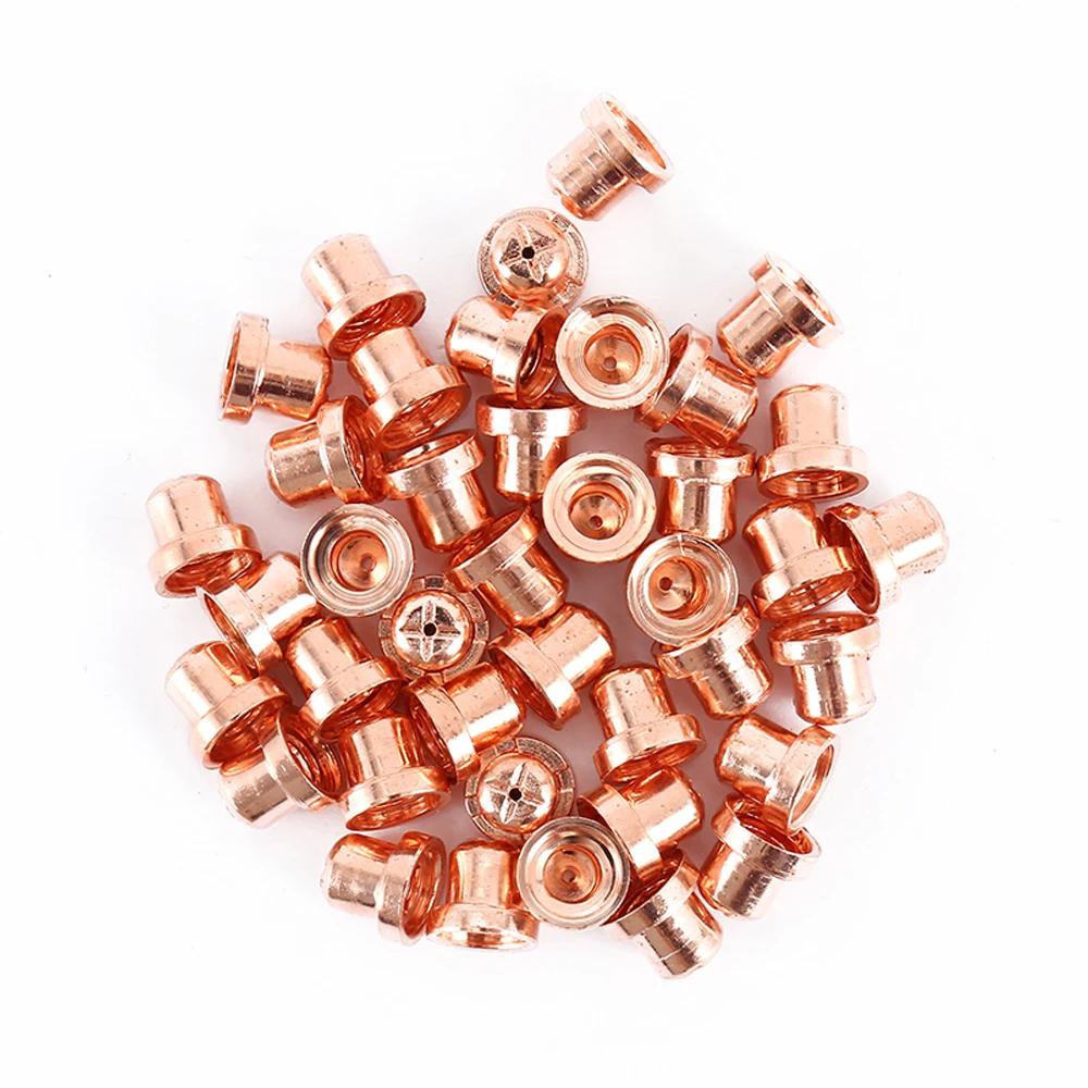 100pcs Plasma Cutter Electrode Tips Cup Extended Consumables Kit  Fit For PT31 PT-31 LG40 Cutting Torch CUT40 CUT50
