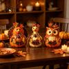 Decorative Wooden Tabletop Accents 3PCS Rustic Autumn Harvest Ornaments, Animal Designs Retro Vintage Distressed Wood Crafts Farmhouse Crafts,