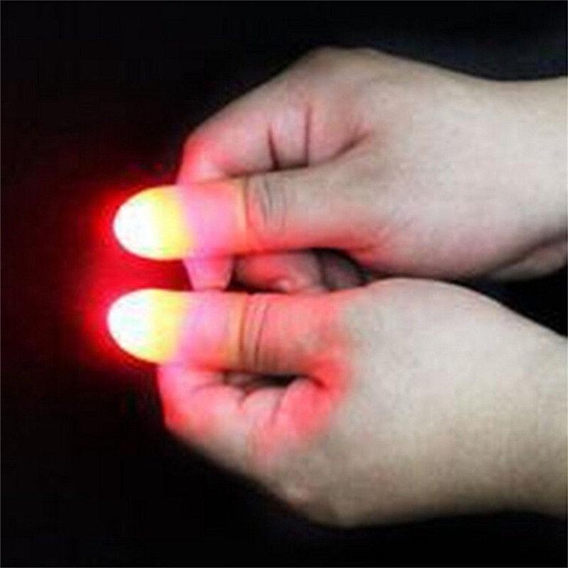 4pcs Kids Amazing Fantastic Glow Toys Children Luminous Gifts Decor Novelty Funny LED Light Flashing Fingers Magic Trick Props