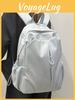 Nylon Rucksack für Mädchen mit Buchstabenstickerei und geschwungenen Schultergurten für Schule und Reisen