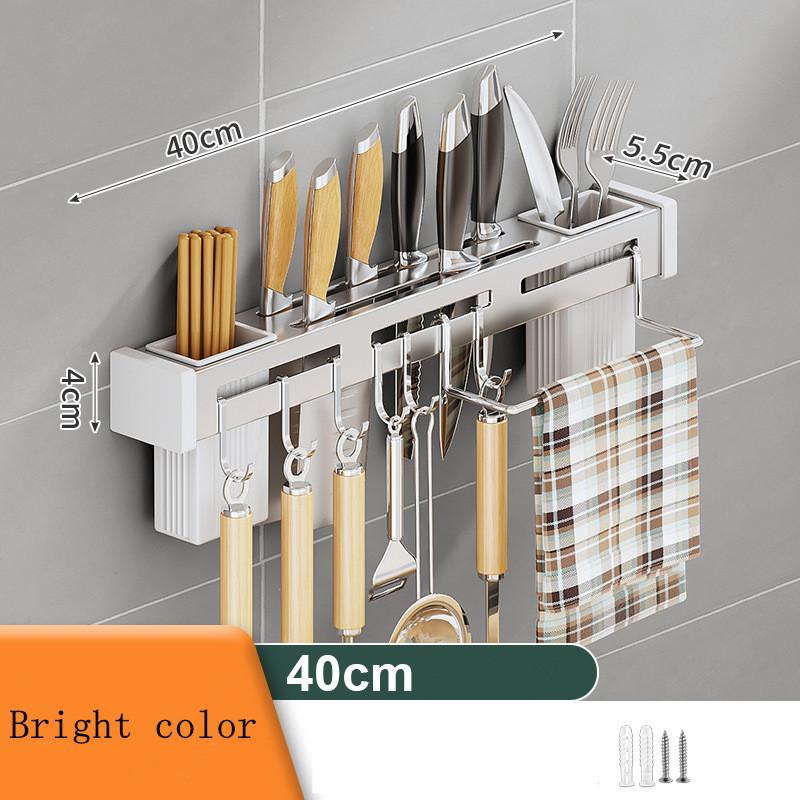 

Настенный кухонный инструмент из нержавеющей стали, держатель для ножей, стеллаж для хранения без гвоздей, столовые приборы с крючком-органайзером