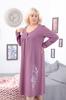 Damen Nachthemd – Locker sitzend, Longline mit Knopfdetail & elegantem Druck, Weicher & atmungsaktiver Stoff, Jede Jahreszeit, 8248-001-33 HC