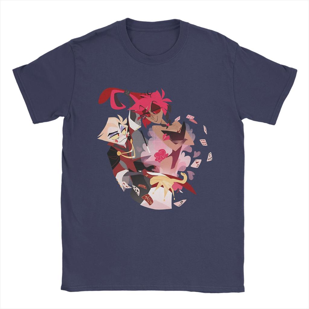 Lucifer Alastor Alakazam  TShirt Summer HHazbins Hotels Cotton TShirts For Couple Hippie Casual Tshirt Short Sleeve Top Tees