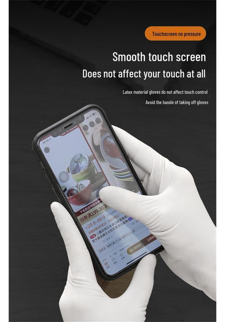 Thickened Food Grade Disposable Nitrile Gloves - Acid & Alkali Resistant, Protective for Household Use, Ideal for Dishwashing