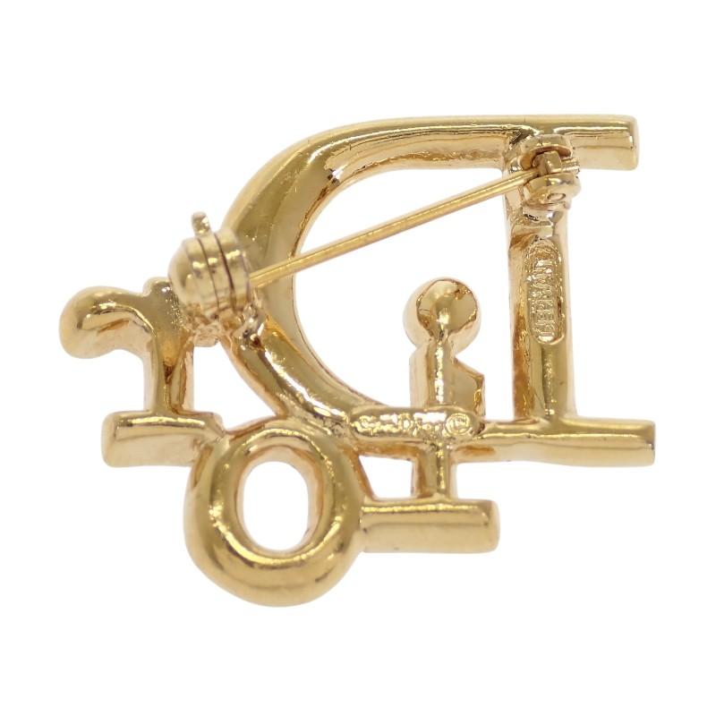 Dior Brooch Gold metal/Rhinestone Women