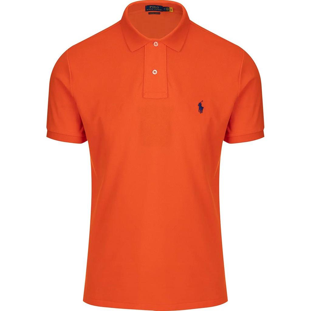 Polo Ralph Lauren SS22 Solid Color Logo Embroidered Short Sleeve Polo Shirt Men Tops Orange 710782592-024