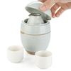 Sake and Hot Sake Set - Ceramic 5-Piece Set: 1 X 150ml Sake Carafe, 2 X 30ml Sake Cups, 1 X 350ml Sake Carafe, 1 X Sake Warmer, 1 X 70ml Lid. The Cara