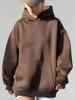 Women's Fashion Solid Color Hooded Loose Plug Sleeve Drawstring Loose Sweatshirt