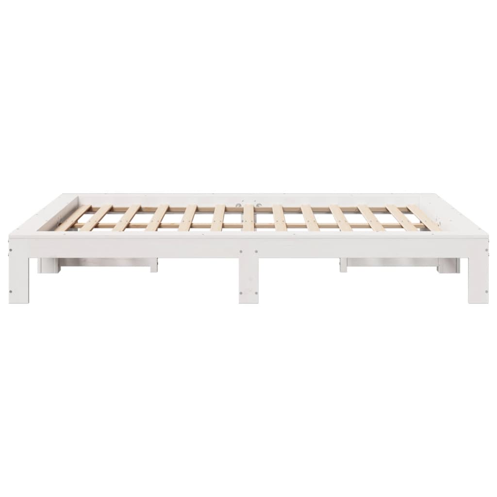 Vidaxl Rama Łóżka Bez Materaca, Biała, 160X200 Cm, Lite Drewno Sosnowe
