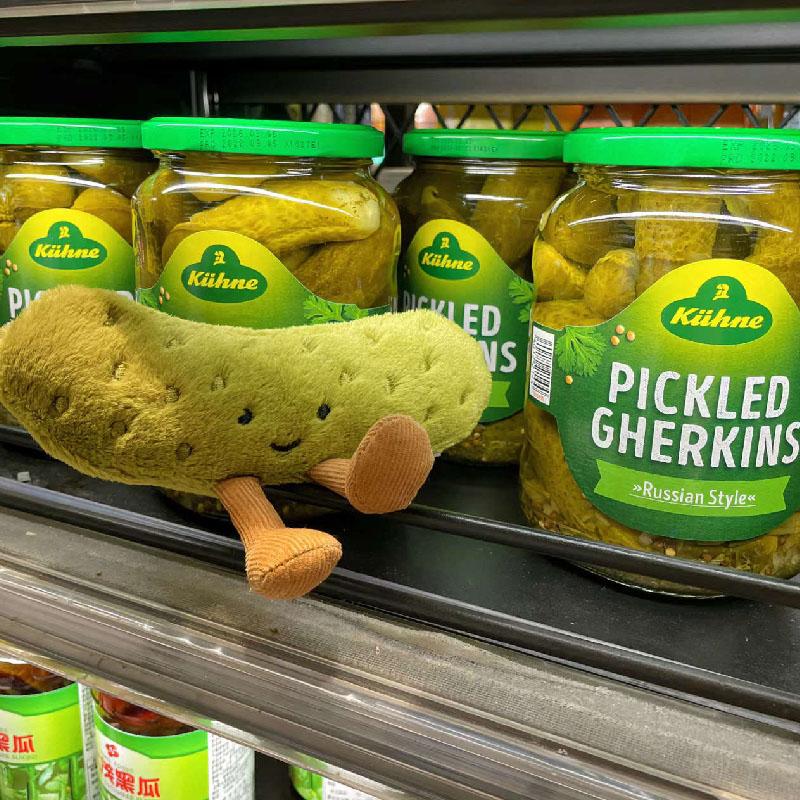 15/26cm Saure Gurke Plüschpuppe Niedliches Obst und Gemüse Plüschtier Haustier Haushaltsartikel Ornamente Kindergeschenke