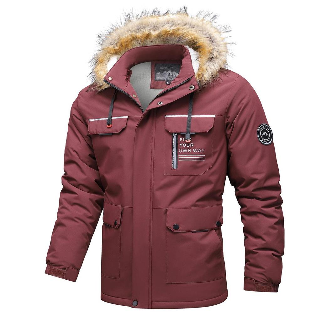 Men's Casual Windbreaker Jackets Hooded Jacket Man Waterproof Outdoor Soft Shell Winter Coat Clothing Warm Fleece Thick